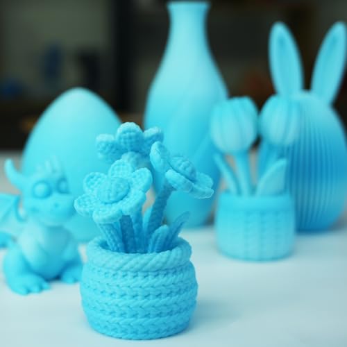 Image of GratKit Gradient PETG Filament, Color Change 3D Printer Filament 1.75mm, 1kg, Multicolor PETG Translucent Gradient Lake Blue White