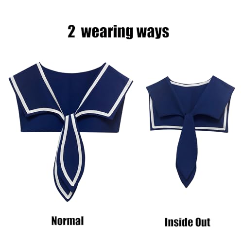 Sailor Collar for Women Top Cute False Collar Lady Fashion Shawl for Girl4