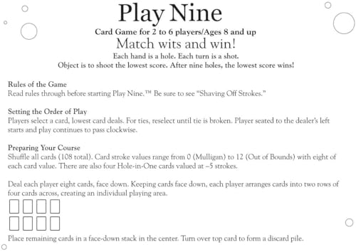 Image of Awestuffs Family Board Games for Adults and Kids - Ages 14 and up, 2 to 6 Players (Play Nine - The Card Game of Golf for Adults & Kids)