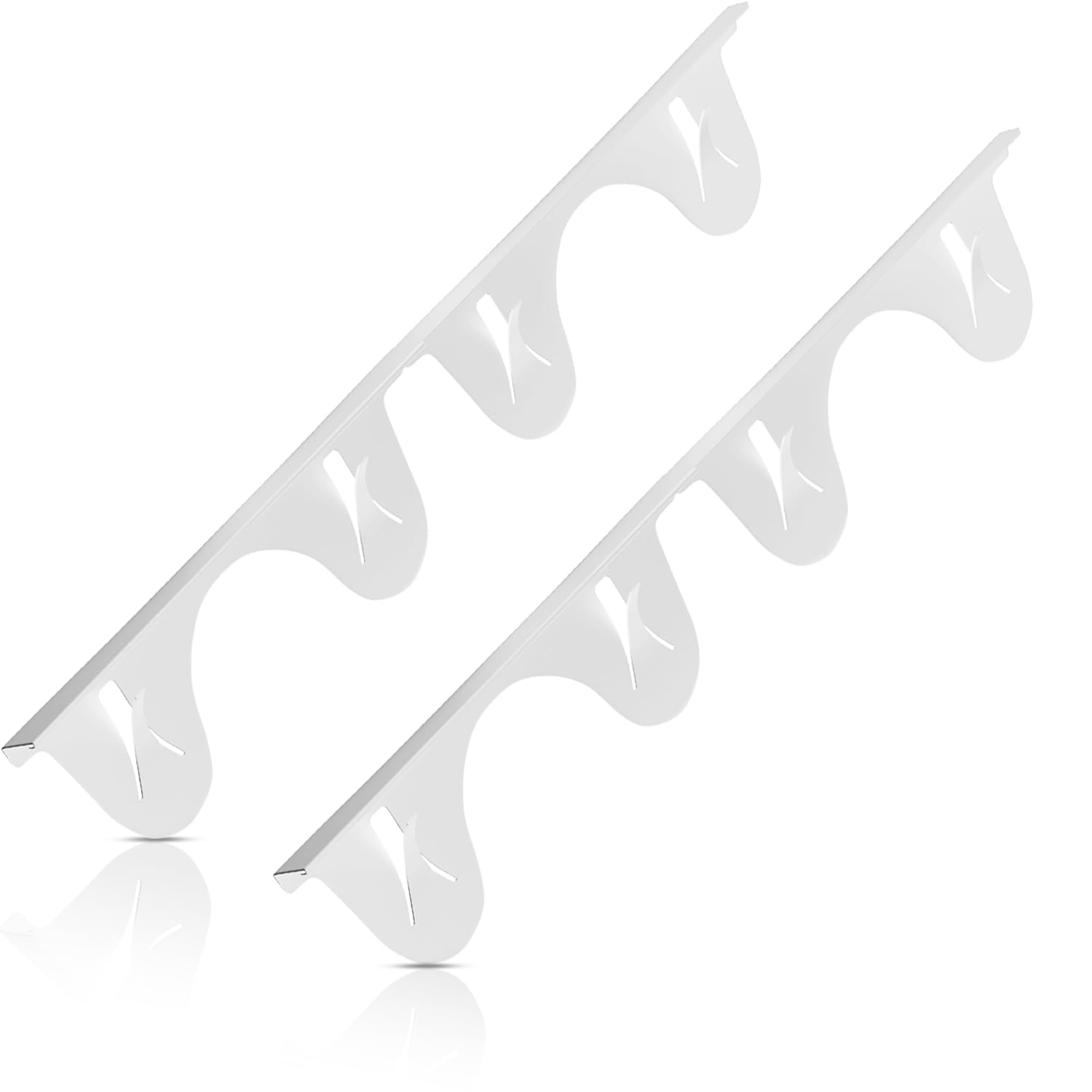 Stainless Steel Stove Counter Gap Cover (2 Pack, White), Stove Gap Guard, Stove Gap Filler for Kitchen, Range Trim Kit, Heat Resistant with Easy Clean, Adjustable Length 13.8” to 27.5”