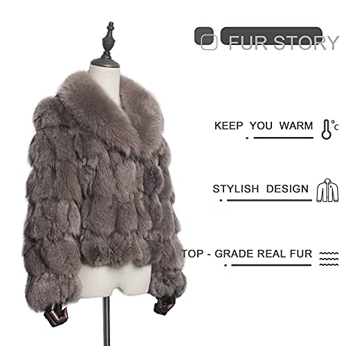 Fur Story Women's Genuine Fox Fur Coat Thick Warm Fur Jacket Winter coat3