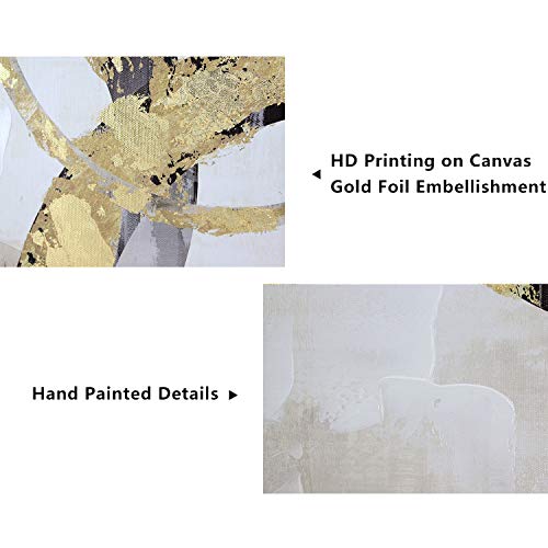 Pi Art Golden Canvas Wall Art Abstract Blush Gold Painting On Canvas Artwork For Walls, Home Office Living Room Wall Decor (20 X 40 In, Stretched On Wood) #TOP3