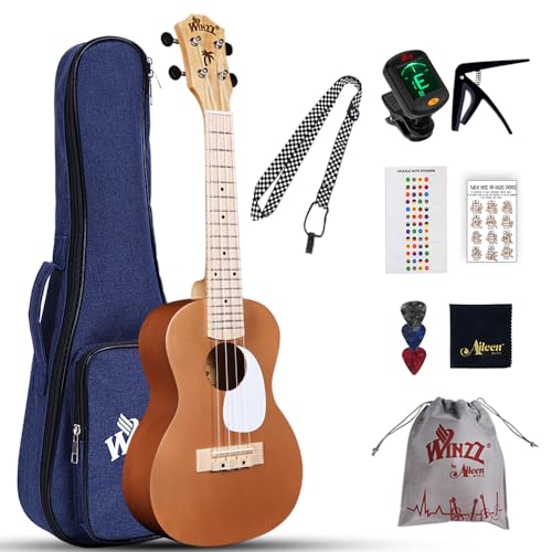 Winzz ukulele dla dorosłych, zestaw dla początkujących, ukulele koncertowe 50 cm, ukulele dla dzieci, zestaw dla początkujących z...