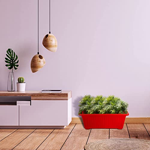 Image of Rectangular Plastic Pots for Plants, Window Flower Pots for Home, Window Display, Garden (Multicolor 14 inch - 3 pc)