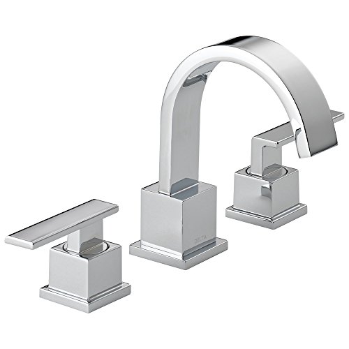 Delta Vero Chrome Bathroom Faucet 3 Hole 8 Inch Widespread Bathroom Sink Faucet for Vanity Metal Push-Pop Drain Assembly Chrome 3553LF