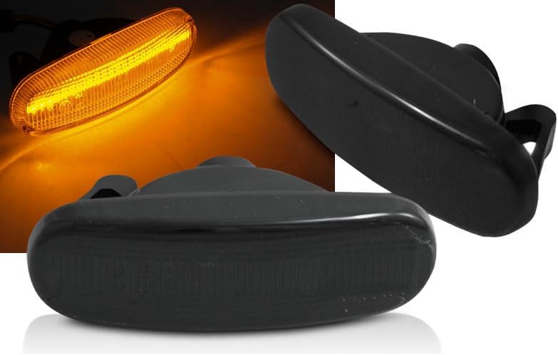 Side Directions LED SEQ compatible with FIAT PUNTO/PANDA/STILO/IDEA/LINEA/MULTIPLA RS-3171 Turn Signal Light Lens 1 Pair Bumper Turn Signal Light Bumper Fog Running Lights Bulb