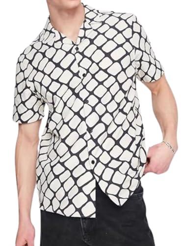 Image of DHRUVI TRENDZ Men's Rayon Regular Fit Shirt Casual Stylish|Printed | Half Sleeve | Formal Shirts| Summer Button-Down