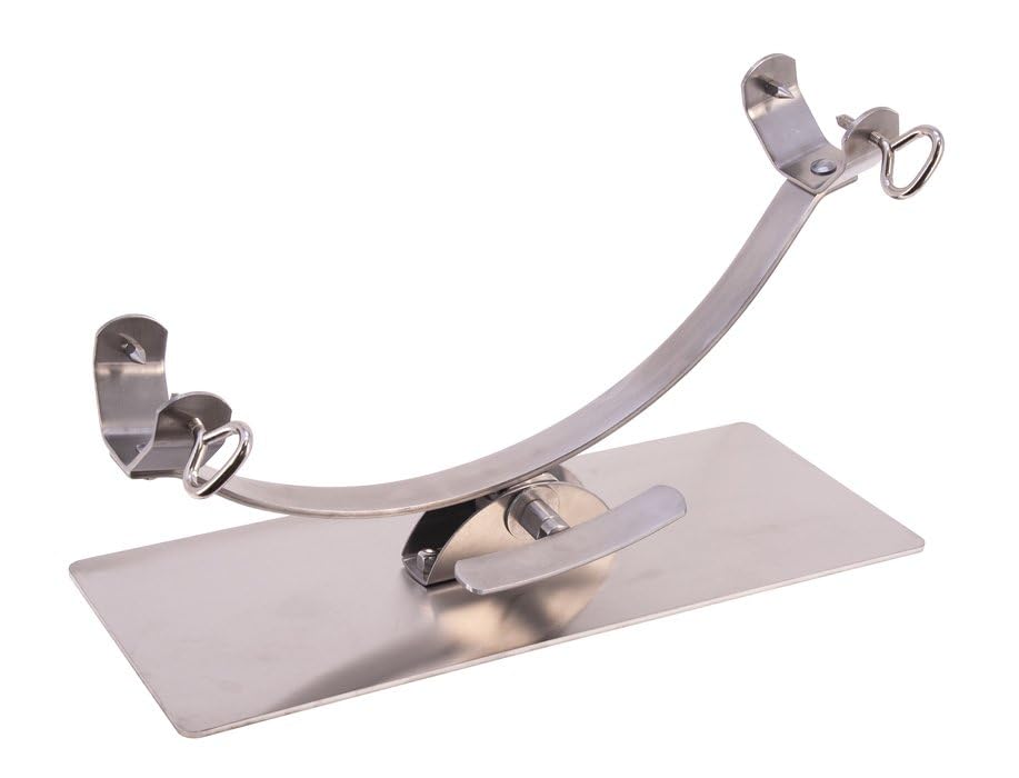 Jamonero Balancín Profesional de Acero Inoxidable, Base Grande 50x19.5 cm, Soporte con Doble Sujeción, Metalico