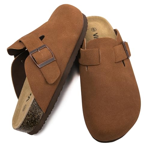 Image of Women Suede Clogs Casual Slip On Potato Mule Slippers