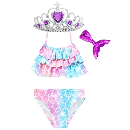 Image of Toddler Girls Ruffle Swimsuit Bathing Suits 3-12Y