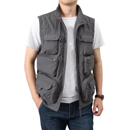 Chaleco para hombre holgado de senderismo camping pesca chaleco casual carga
