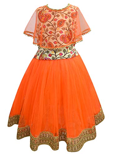 Image of A.T.U.N. (ALL THINGS UBER NICE) Girl's Ghagra Synthetic Readymade Lehenga Choli