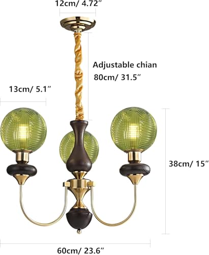 Lámpara globo cocina para iluminar techos altos con tres luces 4