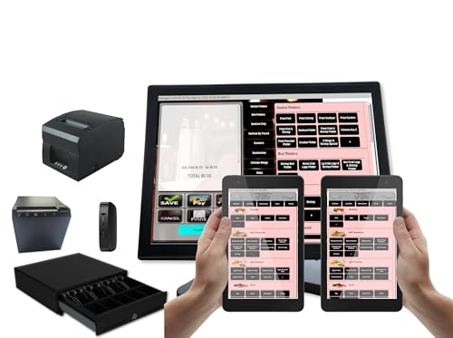 Point of Sale System Touch Screen POS with Kitchen Printer and WiFi Order Tablets for Restaurant Bar or Food Small Business