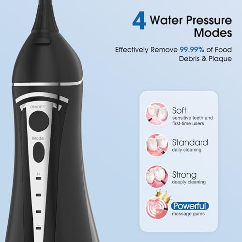 Image of Water Flosser for Teeth Pick Cordless, Beautypick Portable Electric flossers for Teeth Cleaning and Flossing, 300ML Braces Oral Irrigator, Rechargeable Waterproof Dental Picks for Home Travel