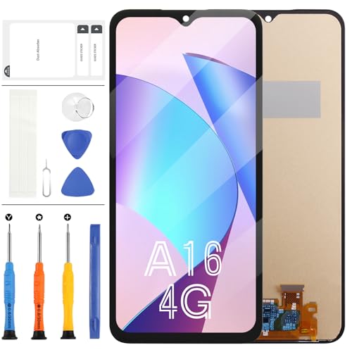 Incell - Ecrã LCD para Samsung Galaxy A16 4G - Ecrã LCD para Samsung Galaxy A16 5G SM-A166B SM-A166P SM-A166E LCD Display Touch Screen Digitizer Assembly Kit de reparação (preto)