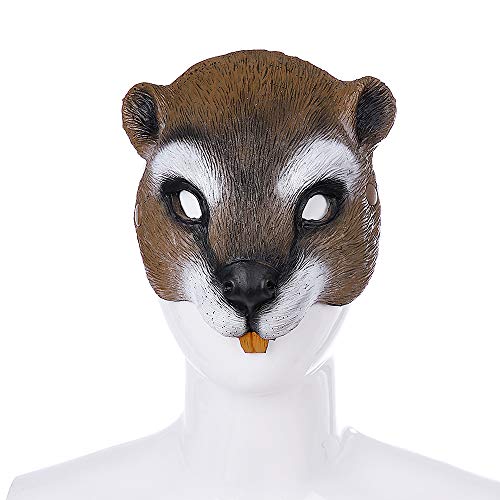 Aiffort 1Pcs Halloween Squirrel Mask Animal Mask Halloween Masquerade Mask for Halloween Easter Costume Party Props