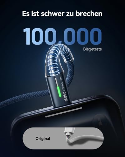 INIU 240W USB C Kabel, [2 Stück 2m] USB C auf USBC Schnellladekabel Blau – Ansicht 4