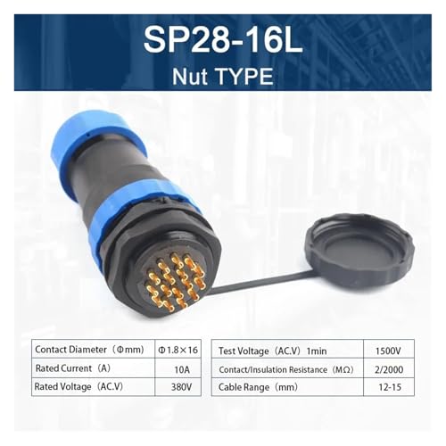Conector SP28 tuerca trasera recta enchufe tipo soldadura de macho y hembra 3