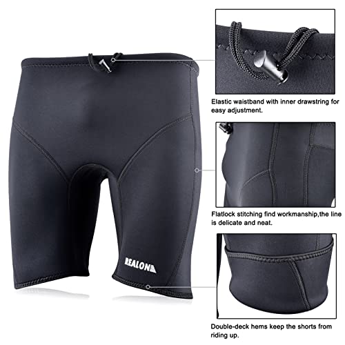 Realon Wetsuit Shorts Neoprene Men 3Mm Buoyancy Swim Pants Adult Women Sweat Wet Suit Trunks Jammers Keep Warm Water Sport Aerobics For Swimming Surfing Snorkeling Diving Kayaking Scuba #TOP5