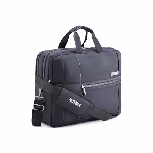 Image of American Tourister Luxe Biz | 16 Ltrs | 2 Compartments | Detachable & Adjustable Strap | Medium Briefcase | 1 Year International Warranty | Black