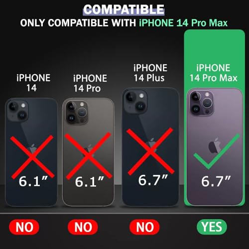 Image of TheGiftKart Hybrid Matte Frosted Back Cover Case for iPhone 14 Pro MAX Compatible with MagSafe | Built-in Stand | Shockproof Hard Back Case Cover for iPhone 14 Pro MAX (PC & TPU, Translucent Purple)