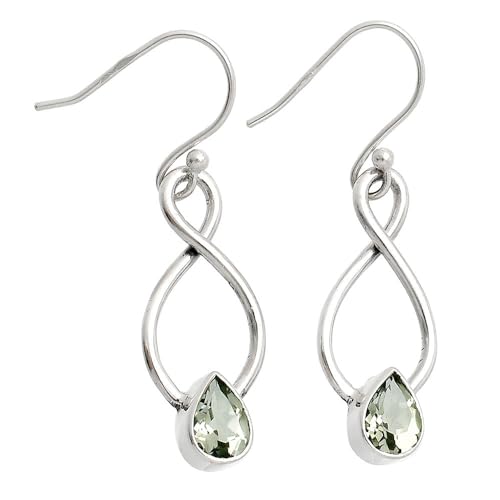 Prasiolite (Green Amethyst) - Brazil 925 Sterling Silver Earrings Jewelry