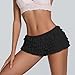 Women Ruffle Bloomers Lolita Fairy Short Y2K Mesh Lace Pumpkin Sexy Layered Pettipants Boy Shorts (US, Alpha, Large, Regular, Regular, Black)