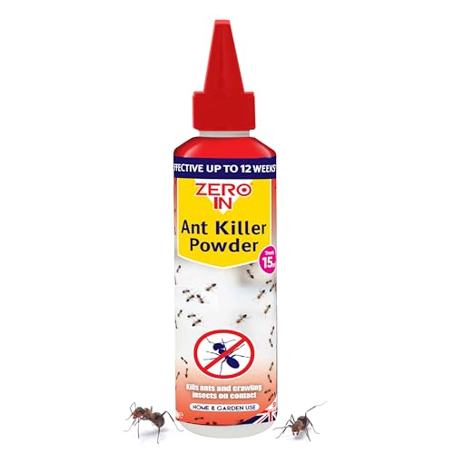 Zero In Ant Killer Powder 150g Puffer-Nozzle Treatment of Ants Woodlice Cockroaches Earwigs and Other Bugs Home & Garden Ready-To-Use Fast Acting Formula