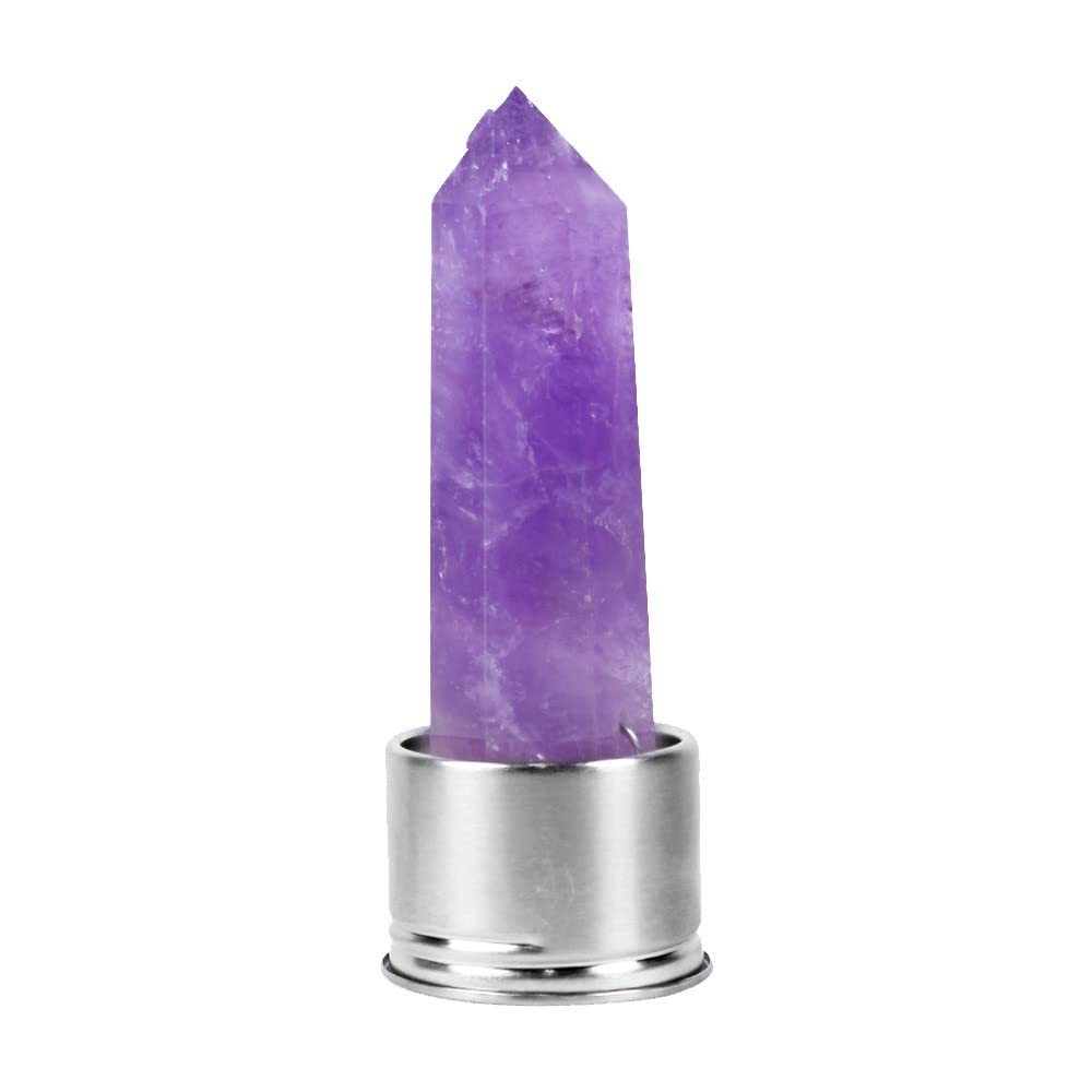 Bouteille cristal améthyste brésilienne et bambou Youther de prestige