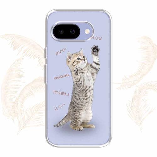 AnglersLife TPUケース ソフトケース Google Pixel 9a クリアケース グーグル ピクセル 9a ケース 猫の鳴き声