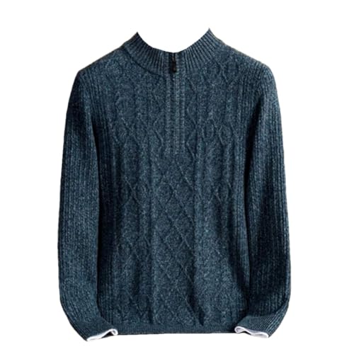 Hgvcfcv Men Casual Half High Zippered Sweater, Thickened Knit Winter Warm Sweater