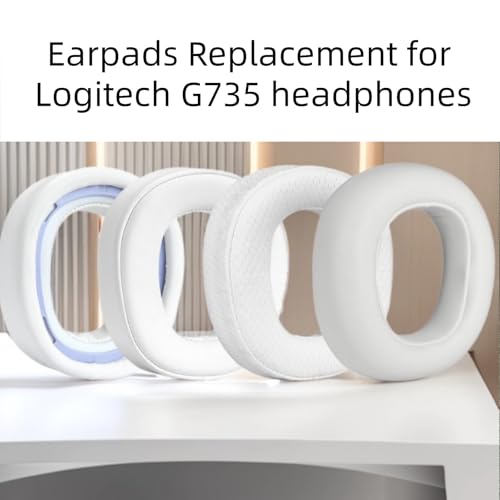 Repuestos de almohadillas para auriculares Logitech G735 - Cubiertas para orejeras serie Aurora G735 (Costura de proteína) miniatura 2