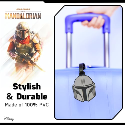 FUL Star Wars The Mandalorian 2-Piece Suitcase ID Tag Set with Adjustable Straps, Grogu and Mando, Multi, One Size 6