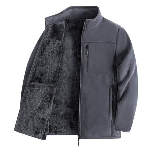 Genérico Chaqueta de Transición Deportiva Chaqueta Táctica de Forro Polar para Exterior de Caballero Abrigo de Invierno al Aire Libre Cálida para Hombres Sudadera sin Capucha