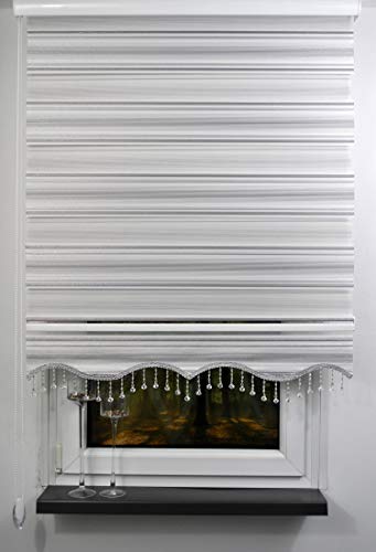 kskeskin Doppelrollo Breite 180 cm Länge 200 cm Duo Rollo Stoff mit...