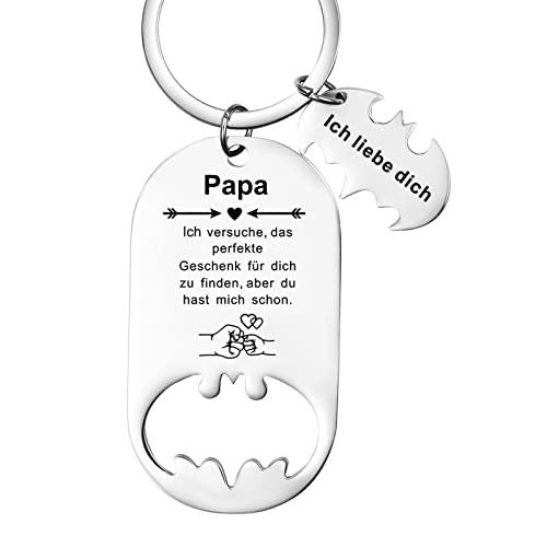 YOTHIWAD Flaschenöffner Schlüsselanhänger mit Gravur für Papa...