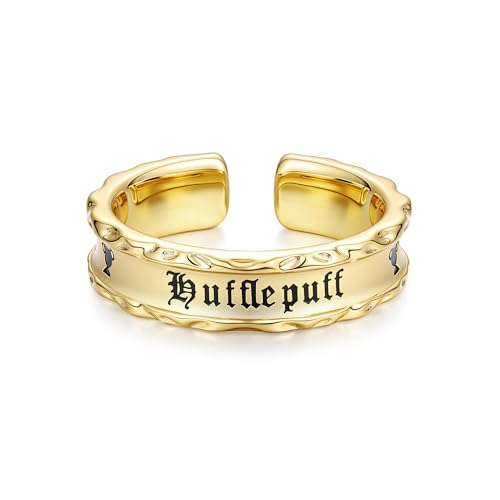 FANCIME x Harry Potter Kollaboration - Hufflepuff House Ring - Gelb Schmuckgeschenke für Damen Mädchen Herren