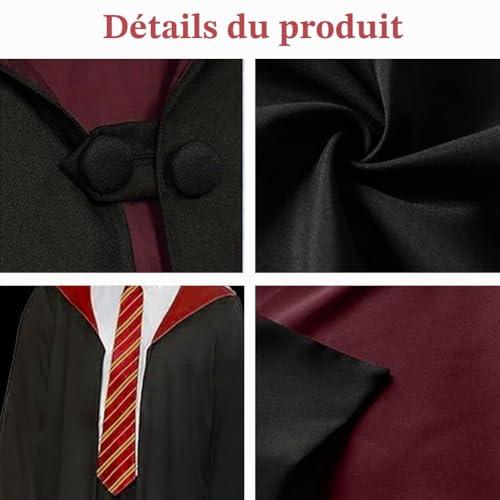 Robe de magicien Gryffondor costume complet adulte pour carnaval réussi