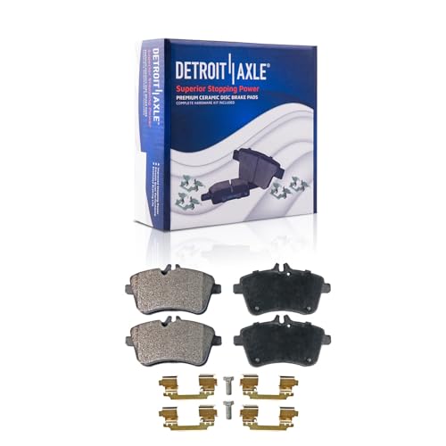 Image of Detroit Axle - Front Brake Kit for 2006-09 Mercedes-Benz B200, Drilled and Slotted Disc Brakes Rotors Ceramic Brake Pads with Hardware Replacement : 11.34 inch Rotor
