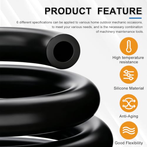 Image of Tnisesm 95Pcs Vacuum Line Kit, 5Ft Vacuum Hose Automotive with Vacuum Line Connectors& Clamps, High Performance Silicone Hose line Kit for Variety Car Piping System Replacement Vacuum Hoses