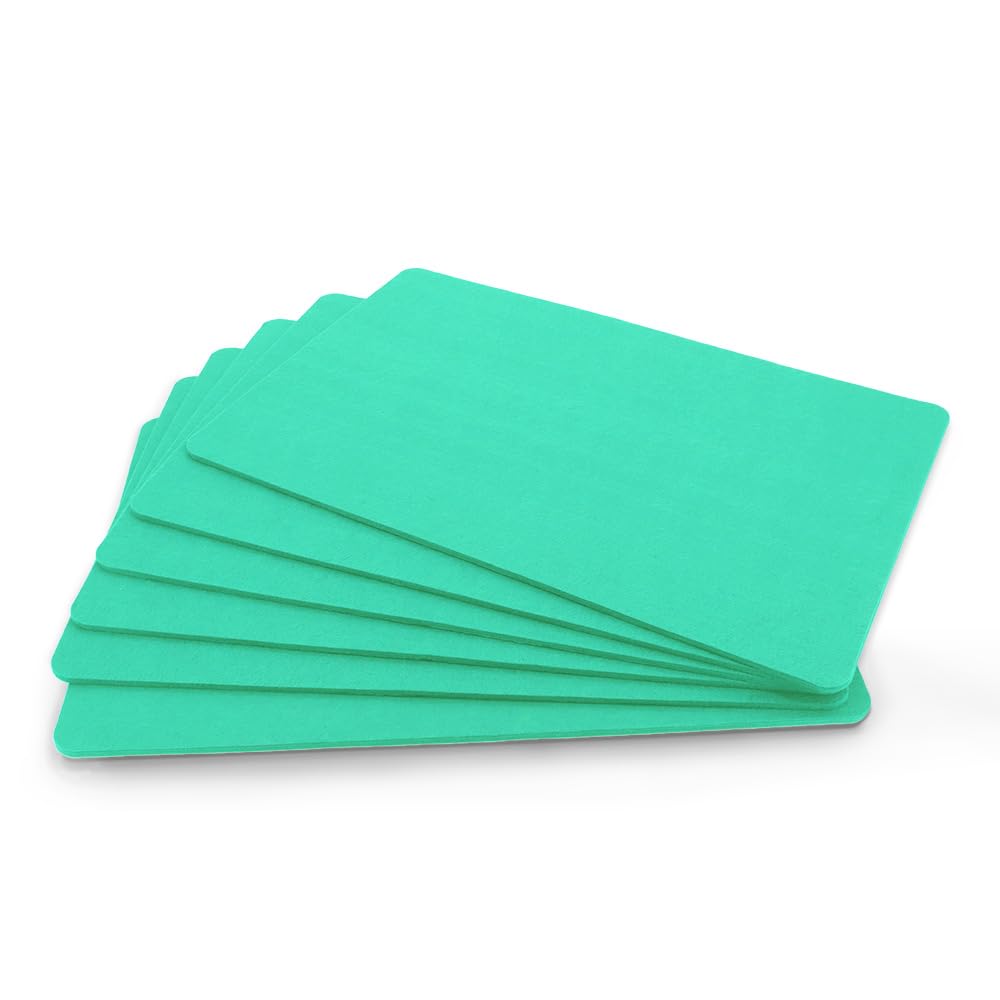 SwavGo Felt Coasters, Place Mats, Set of 6, Colourful Felt Pads for Plates, Cutlery, Glasses, Washable Place Mats (Seafoam)