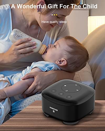 White Noise Machine,elesories Sound Machine Sleep Therapy with 24 Soothing Sounds for Adults Baby Sleeping,3 Auto-off Timer, Memory Function Sleeping Machine for Nursery Office Home, USB or AC Powered