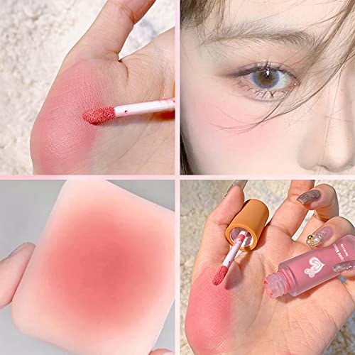 Matte Liquid Cream Blush Makeup Lightweight - Velvet Mousse Texture, Breathable Feel, Sheer Flush Of Color, Natural-Looking, Blush Stick For Cheek, Advanced Hazy Feeling(#02 Cherry Blossom) #TOP2