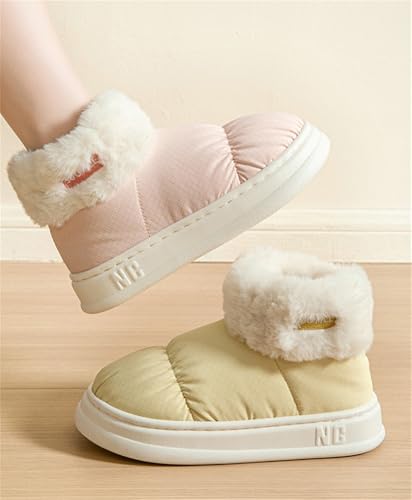 Rungion Women Mens Platform House Slippers Outdoor Waterproof Snow Boots Thick Plush Lined Shoes Home Slipper Winter Warm Shoes2