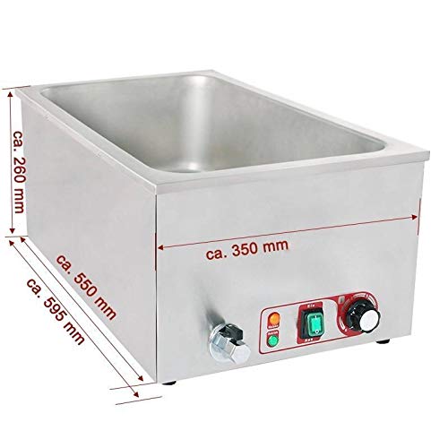 baño María de acero inoxidable baño María eléctrico profesional con grifo de vaciado y control de la temperatura Avec 4 Bacs GN 1/4
