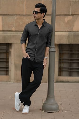 Image of Popcorn Textured Shirts for Men Black M