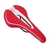 GORIX Bike Saddle Seat Comfortable Cushion with Rail Mountain Road Bicycle for Men and Women (GX-C19) (Red×White)