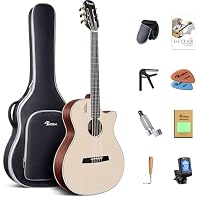 Features exclusive 40-inch P-body, engineered for optimal sound projection and visual appeal. Perfect for various playing styles, delivering balanced tones and rich resonance Built with Grade A solid spruce top, thermally treated for enhanced stabili...