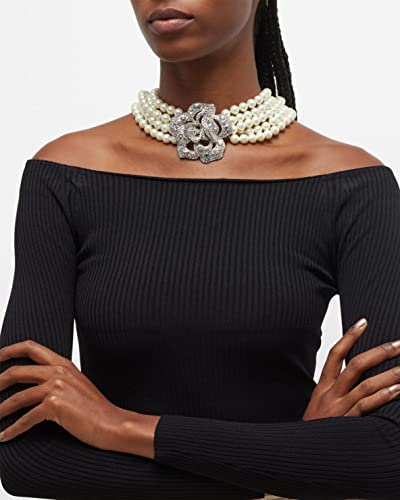 Kenneth Jay Lane 5-Strand Crystal Flower "Audrey Hepburn" Necklace 5